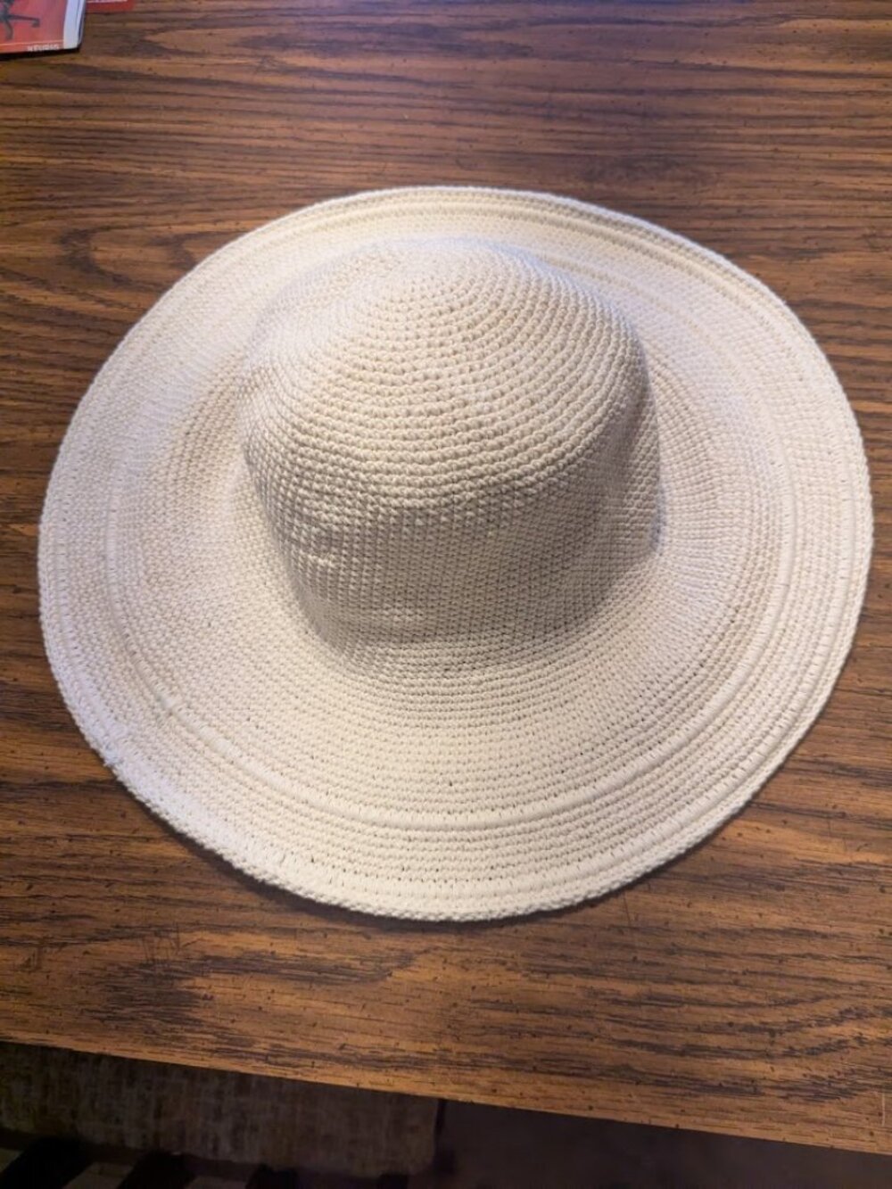 San Diego Hat Company Cream 100% Cotton Crochet Sun Hat O/S
